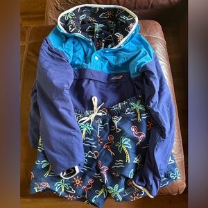 Chubbies Blue reversible sweatshirt and matching swim shorts